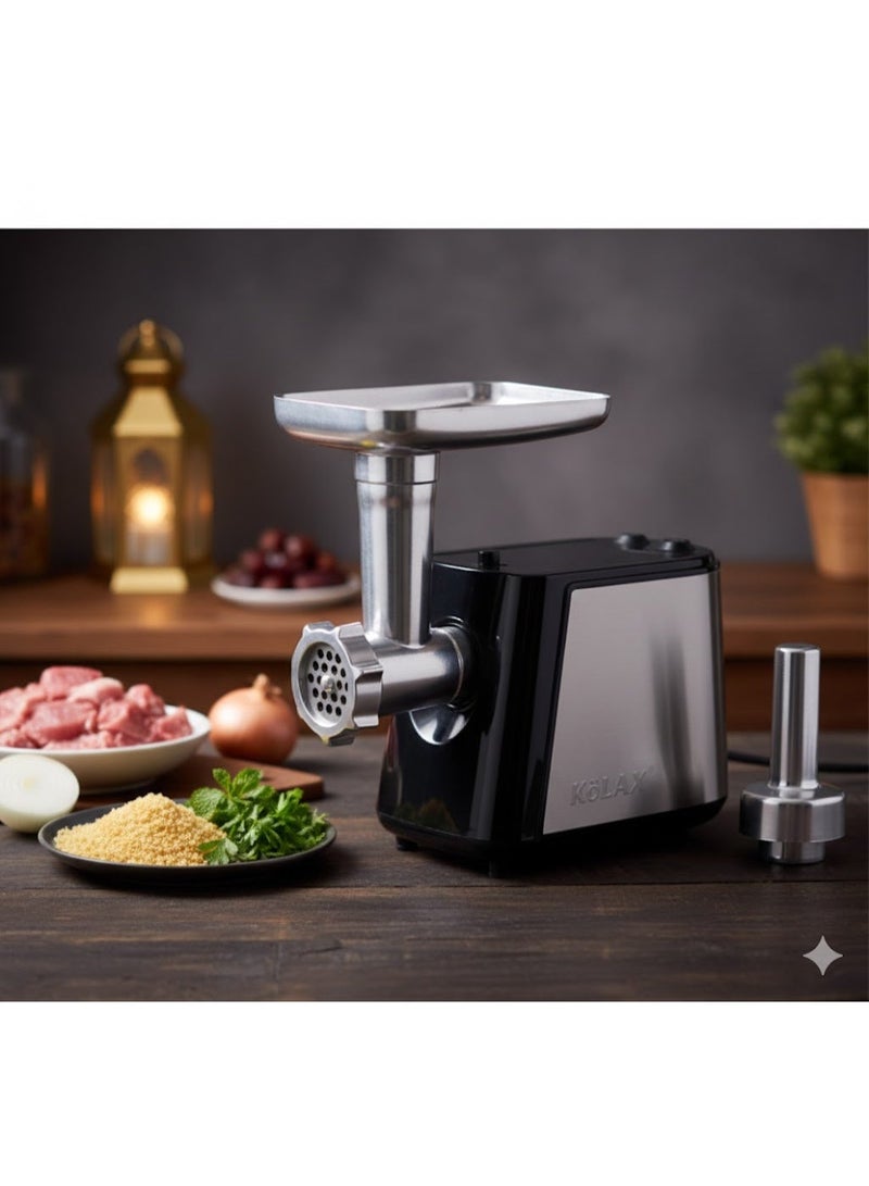 Kolax 6-in-1 Electric Meat Grinder & Mincer -  1500-1800W Max Power Heavy Duty - Professional Food Processor with Sausage & Kubbe Maker - Stainless Steel Blades - Ramadan Ready Deal - Image 1